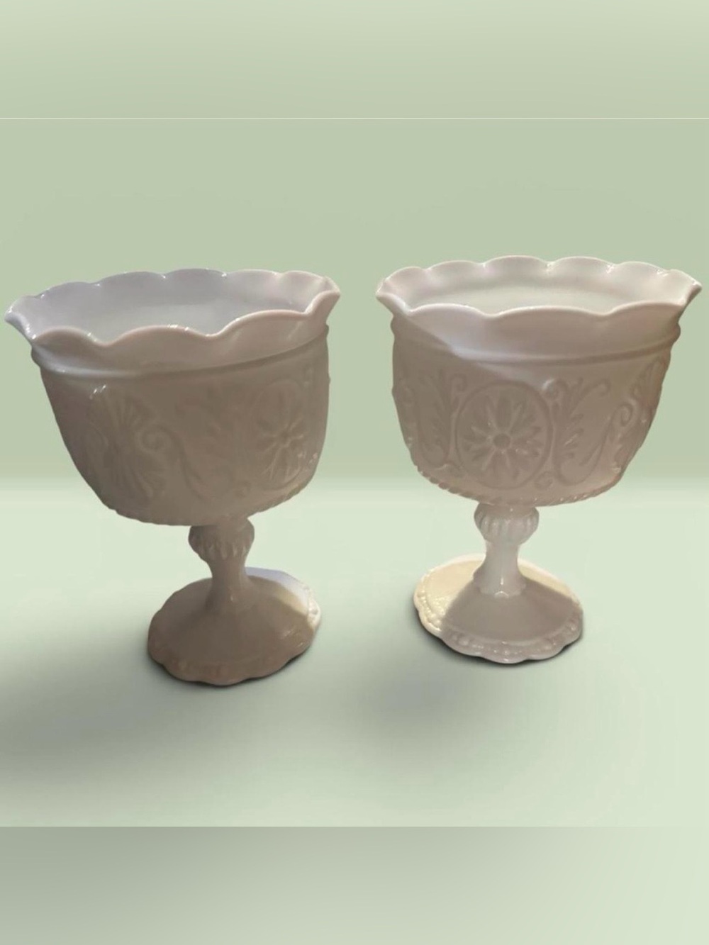 Vintage milk glass Pedestal Compote – Elegant Home Accent